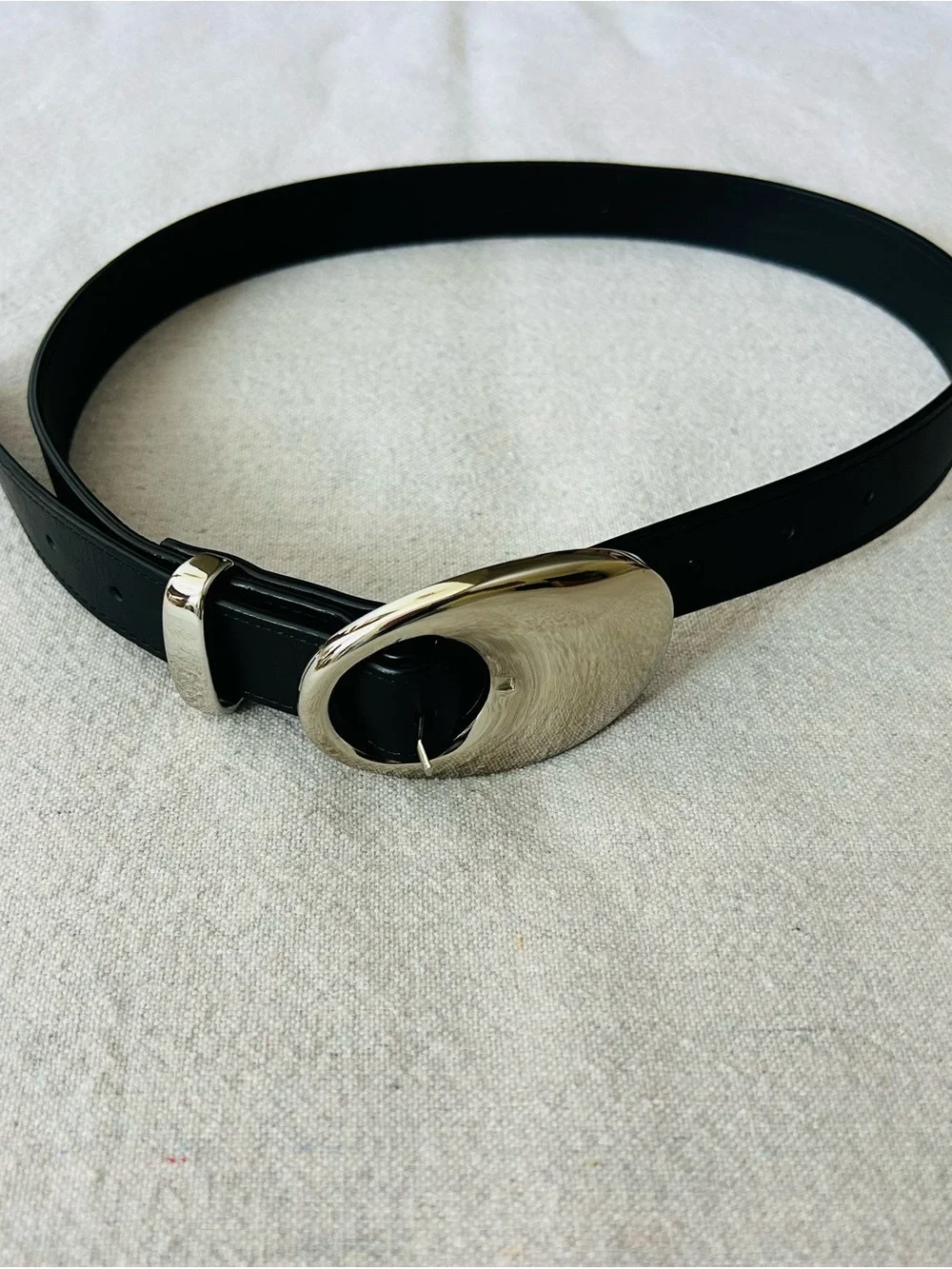 Beaufille Black Porte Leather Belt, Small